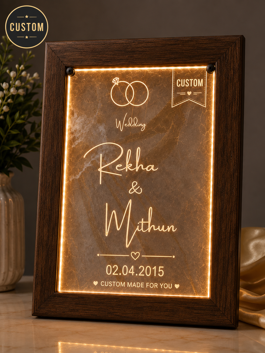 Customized Wedding LED Frame