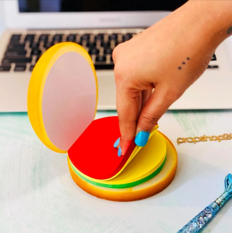 Burger Shaped Sticky Notes – Multicolor Unique Memo Pads | Foloria